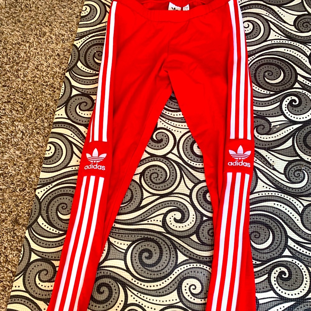 Adidas red leggings